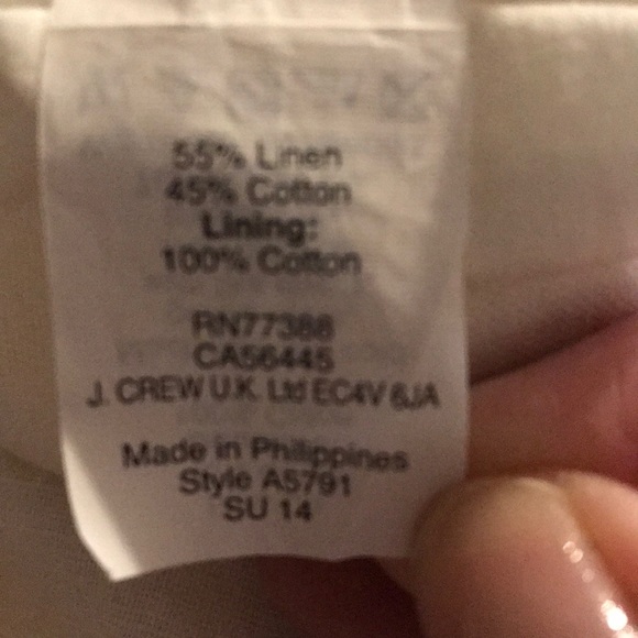 J Crew White linen, lined Aline skirt - Picture 5 of 6